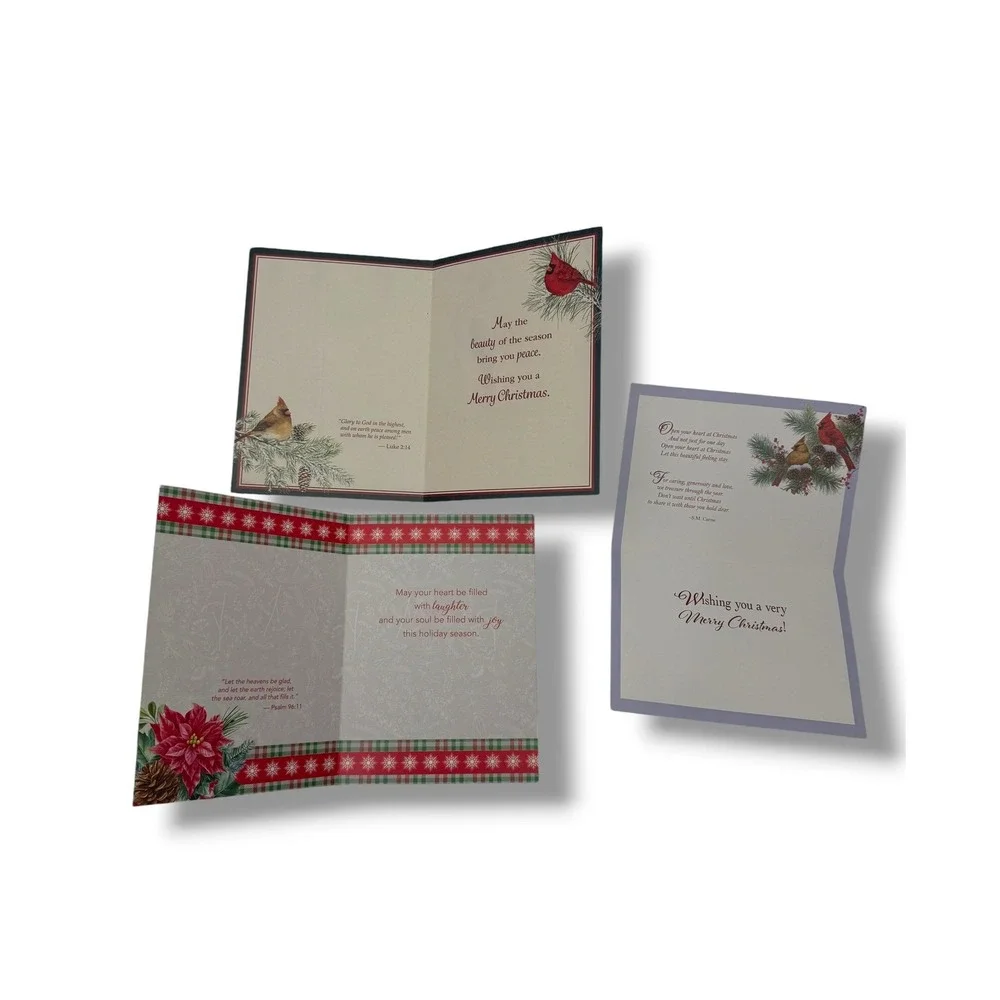 Christmas Cards Lot Cardinal Bird Holiday Greeting Cards Set Vintage Winter